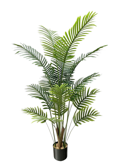 Artificial Areca Palm in Black Planter: Lifelike 59" Plant for Indoor Decoration