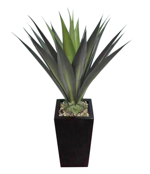 Faux Agave Succulent Plant: Lifelike 43.3" Artificial Plant in Black Pot for Home Decor