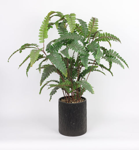 33 po VASE AVEC DÉCOR DE PLANTES ARTIFICIELLES