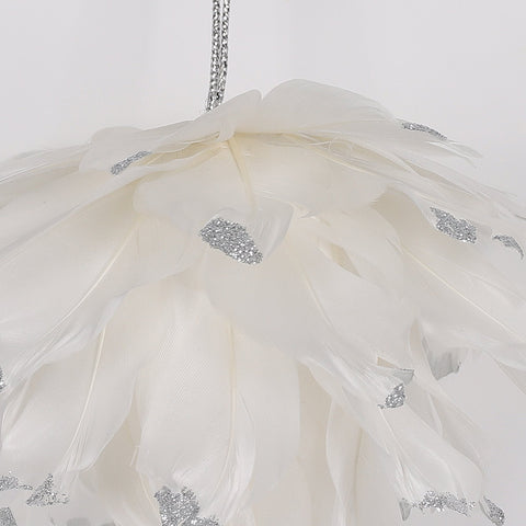4.5X3.5In Faux Feathers Ornament