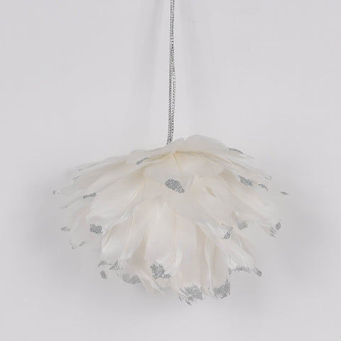 4.5X3.5In Faux Feathers Ornament
