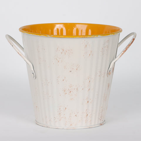 6.5*5.125*4.75''White Metal Vase Décor