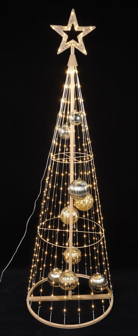 7 Ft Cone Tree - Gold  With 394 Lights