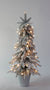 30"H Pre-Lit Pvc Flocked  Tree With Pot And 50 Led Lights