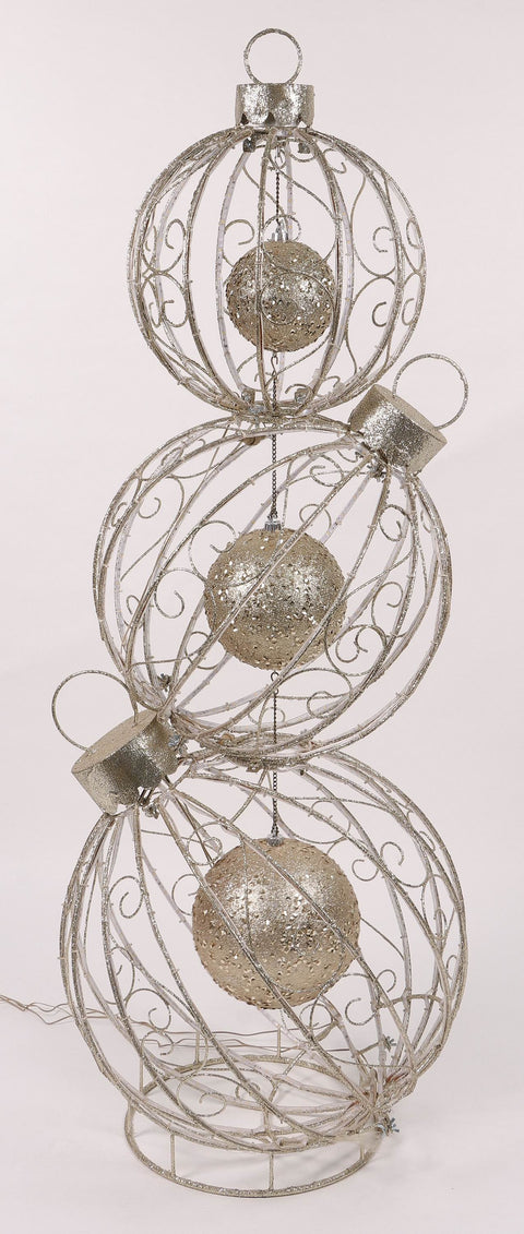 24 X 23 X 62"H Lighted  L/M/S Step On Wired Ball With 3 Spin Gold Shatterproof-Led Lighting