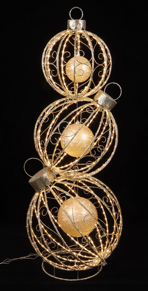 24 X 23 X 62"H Lighted  L/M/S Step On Wired Ball With 3 Spin Gold Shatterproof-Led Lighting