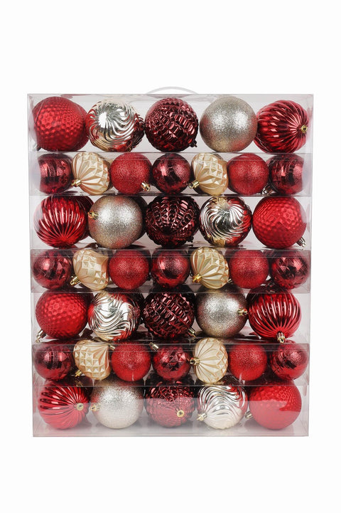 Gold And Red Christmas Balls Ornament Set