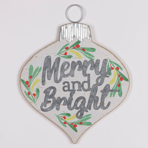 11*0.375*14''Christmas Merry & Bright Wall Décor