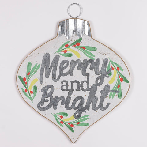 14.5*0.5*18'' Christmas Merry Bright Wall Décor