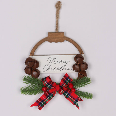 5.75X5In Wreath W/Bow & Bells Ornament