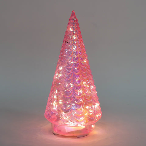 Christmas 5X10.5 Inch Pink Lighted Tree Décor