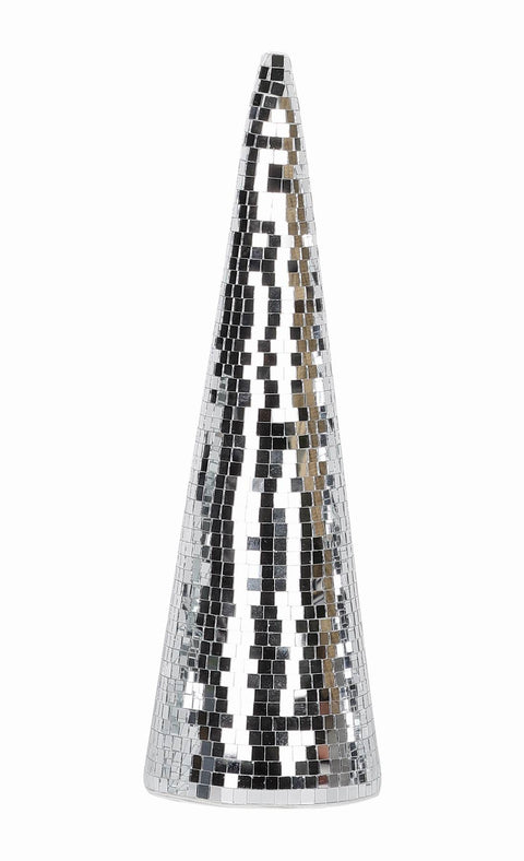 CHRISTMAS 13.5in disco ball Mirrored Tree Cone