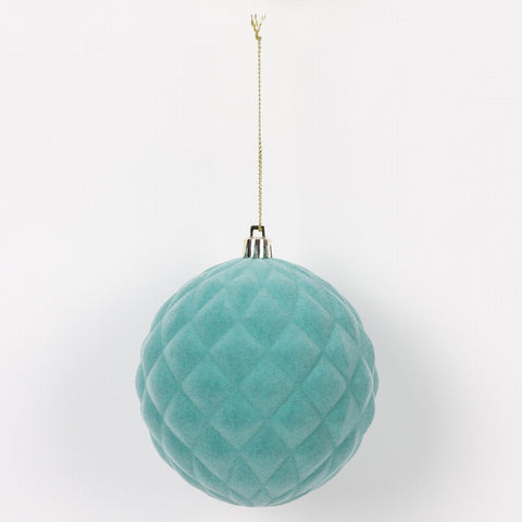 Christmas 4 In Teal Flocking Ornament