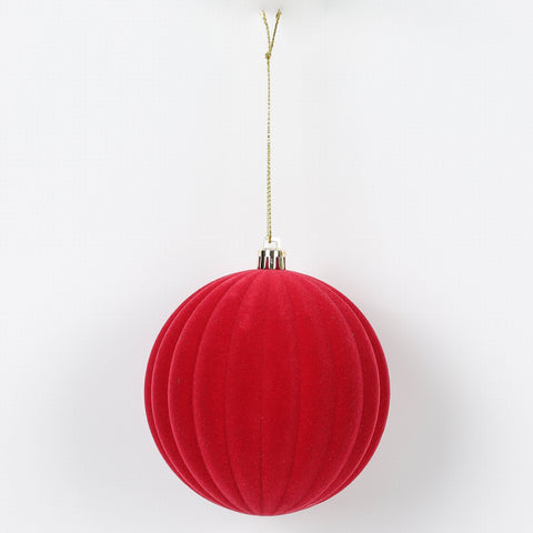 Christmas 4 In Red Flocking Ornament