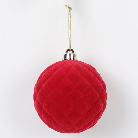 Christmas 4.75 In Red Flocking Ornament