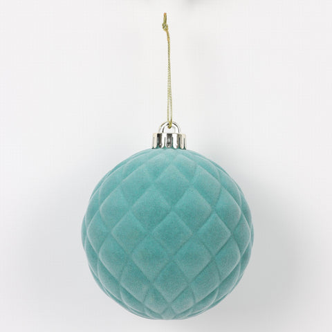 Christmas 4.75 In Blue Flocking Ornament