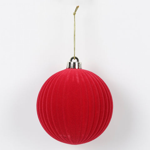 Christmas 4.75 In Red Flocking Ornament