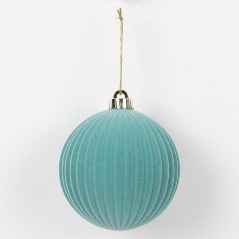 Christmas 4.75 In Blue Flocking Ornament