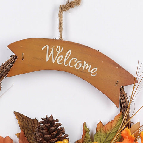 16IN FLOWERS  W/PUMPKIN & PINECONE HANGING BASKET