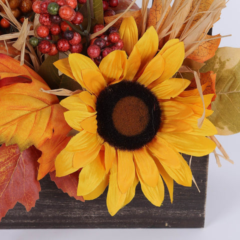9IN SUNFLOWER & PUMPKIN BASKET DÉCOR