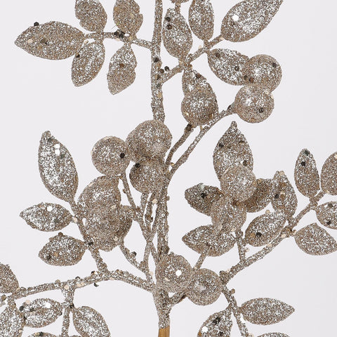 CHRISTMAS 15"H GOLD LEAVES PICK