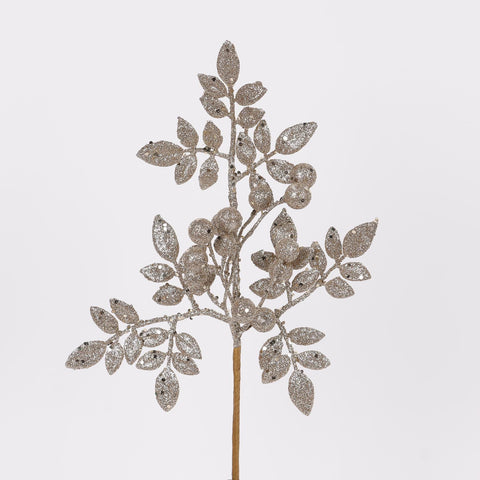 CHRISTMAS 15"H GOLD LEAVES PICK