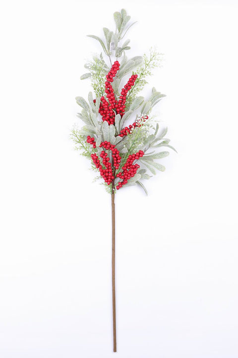 10" Greenery Pick with Lush Greenery and Vibrant Red Berries - Elevate Your Decor with Natural Beauty - Model DV6-MXCM009A