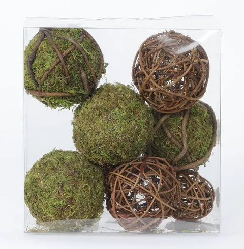 8 Ct Wrapped Wine And Moss Ball Filler
