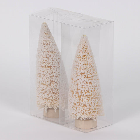 5.5X2.75X7.5In Snowy Tree Décor - Set Of 2