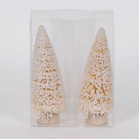 5.5X2.75X7.5In Snowy Tree Décor - Set Of 2