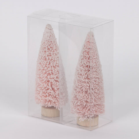 5.5X2.75X7.5In Snowy Tree Décor - Set Of 2