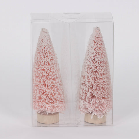 5.5X2.75X7.5In Snowy Tree Décor - Set Of 2