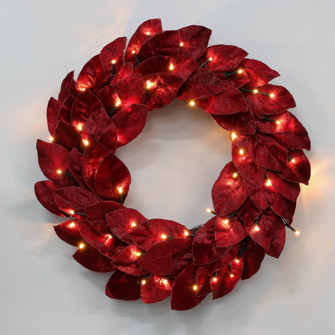 20Inch Red Leaves Wreath