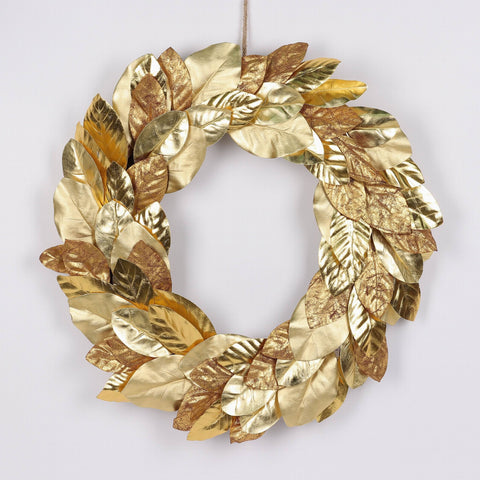 24 Inch Gold Leaves Wreath