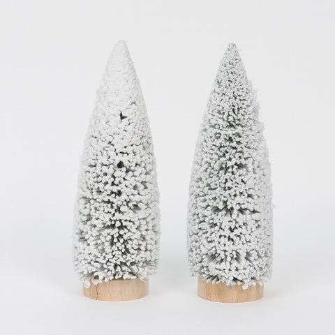 5.5X2.75X7.5In Snowy Tree Décor - Set Of 2