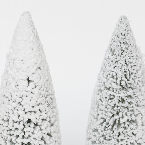 5.5X2.75X7.5In Snowy Tree Décor - Set Of 2