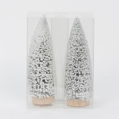 5.5X2.75X7.5In Snowy Tree Décor - Set Of 2