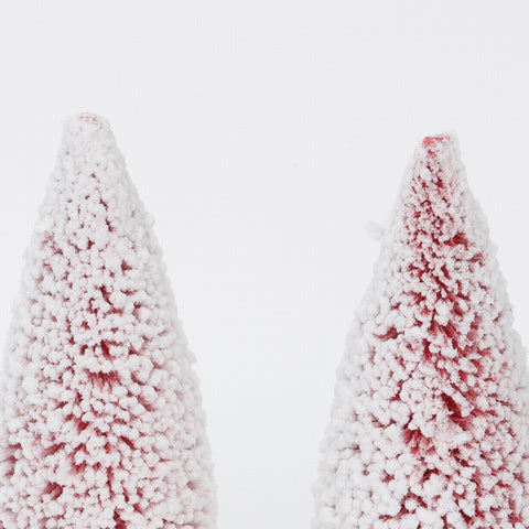 5.5X2.75X7.5In Snowy Tree Décor - Set Of 2