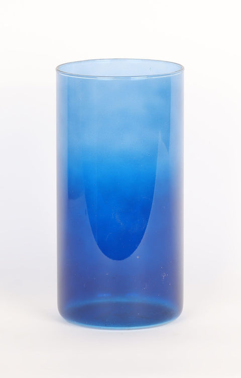 4X4X8" 
Dark Blue Glass Vase