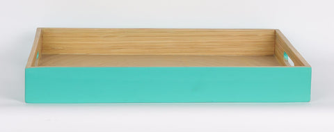 Décoration de boîte en bois bleu clair 15,75 x 11 x 2 po