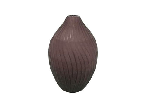 Glass Purple Vase 4"L x6.125" H