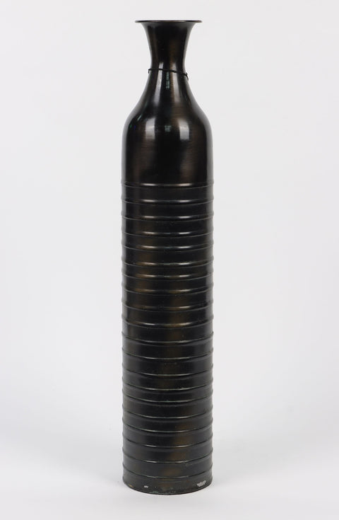 Tall Floral Black Vase décor 4"L x20.25"H