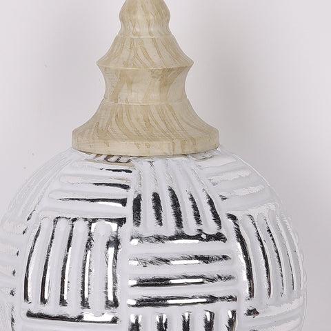 4X5.5In Silver White Shatterproof Ornament