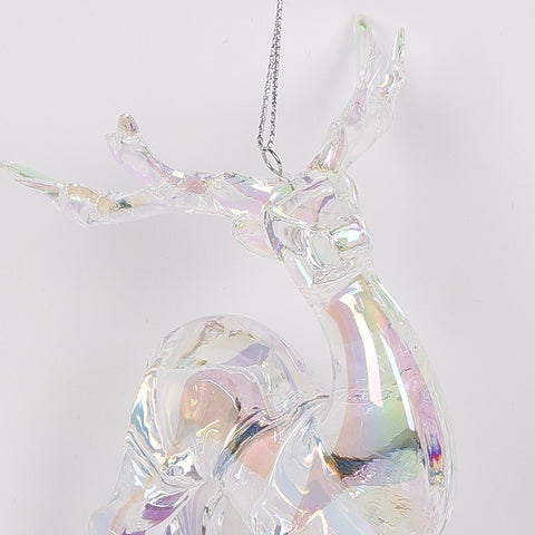 3X2.5X5.25In Iridescent Deer Ornament