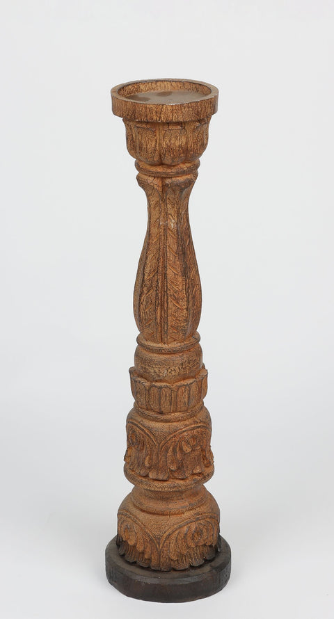 4.25*17 In Wood Candle Holder