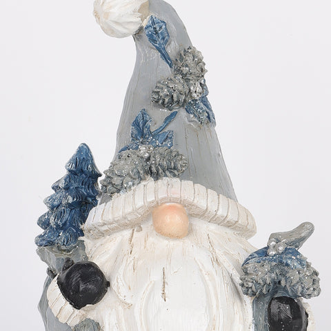 5*3.5*8.5‘’ Standing Resin Gnome - Grey