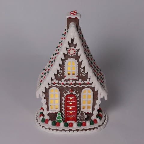 9.5*8.25*16.5'' Gingerbread House Décor W/Light
