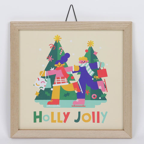 12*0.5*12'' Christmas Skiing Wall Décor