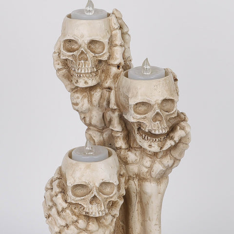 13IN HALLEEN SKULL W/LITE TABLE TOP