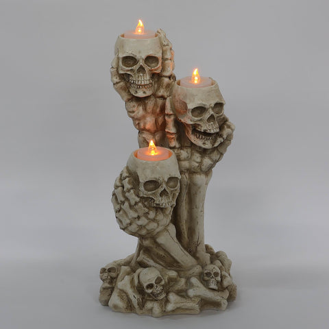 13IN HALLEEN SKULL W/LITE TABLE TOP
